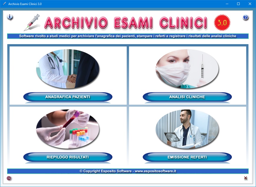 Archivio Esami Clinici 3.0 Software rivolto a studi medici per