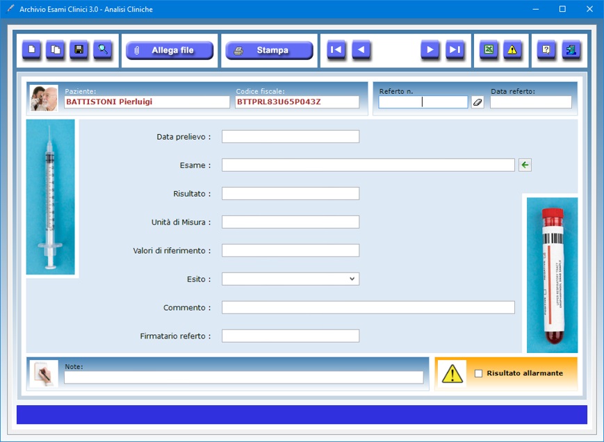 Archivio Esami Clinici 3.0 Software rivolto a studi medici per