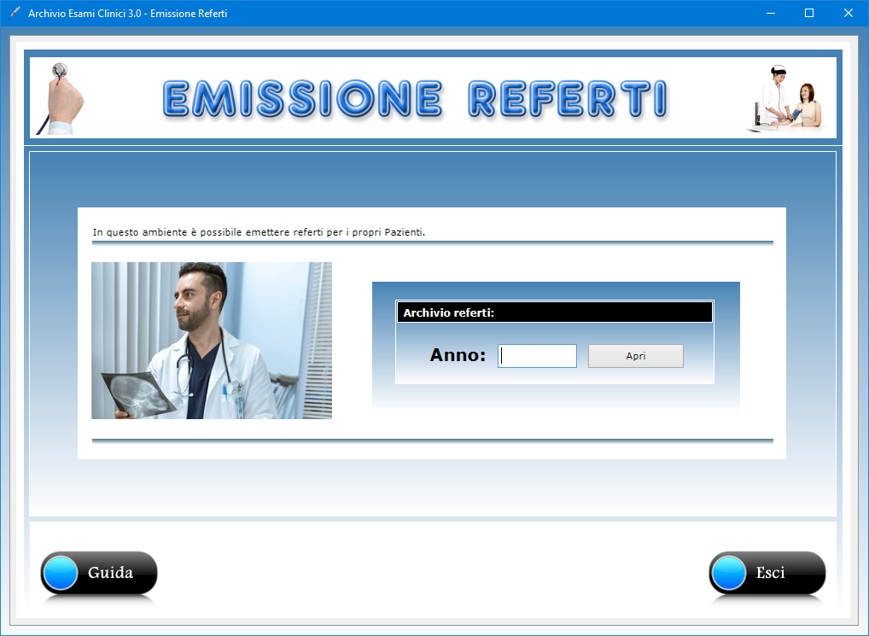 Archivio Esami Clinici 3.0 Software rivolto a studi medici per