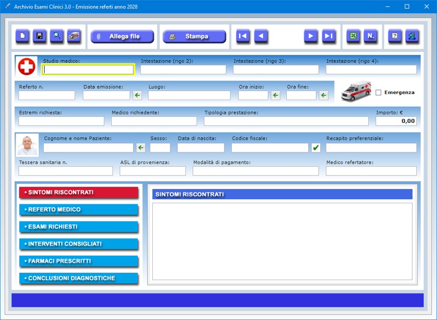 Archivio Esami Clinici 3.0 Software rivolto a studi medici per