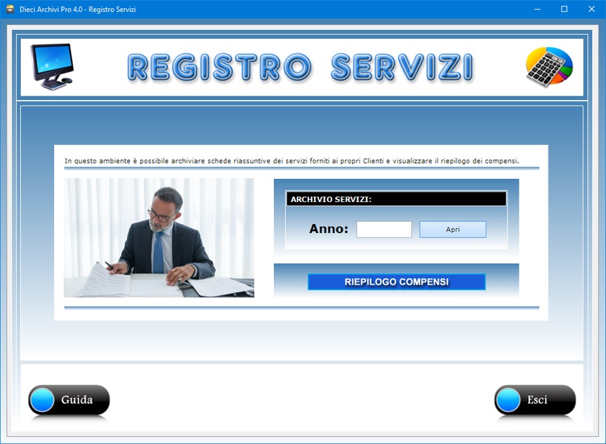 Dieci Archivi Pro 4.0 Software la gestione di clienti servizi