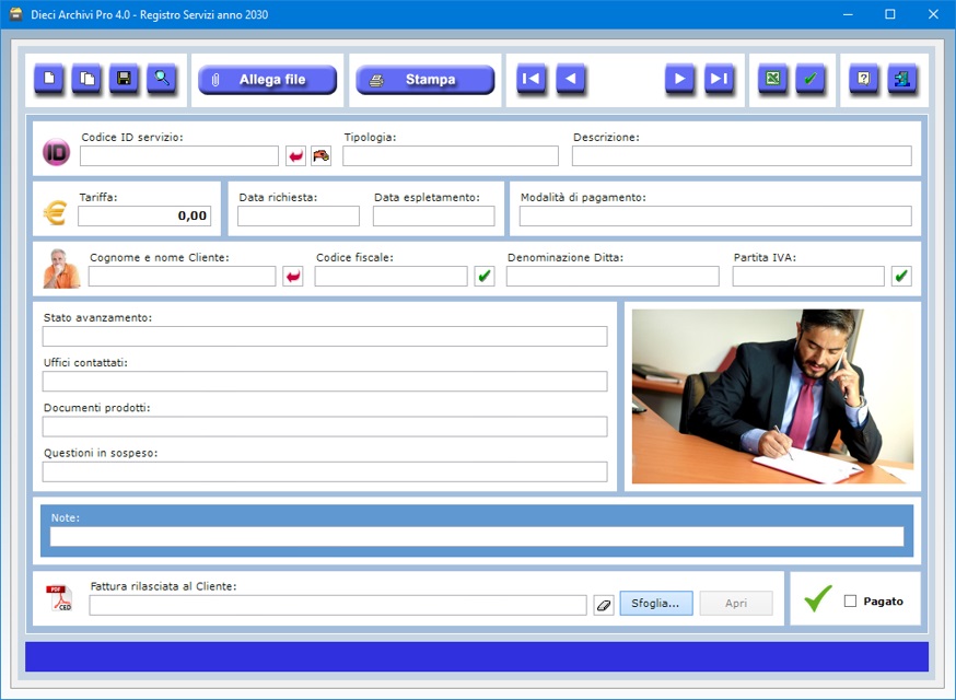 Dieci Archivi Pro 4.0 Software la gestione di clienti servizi