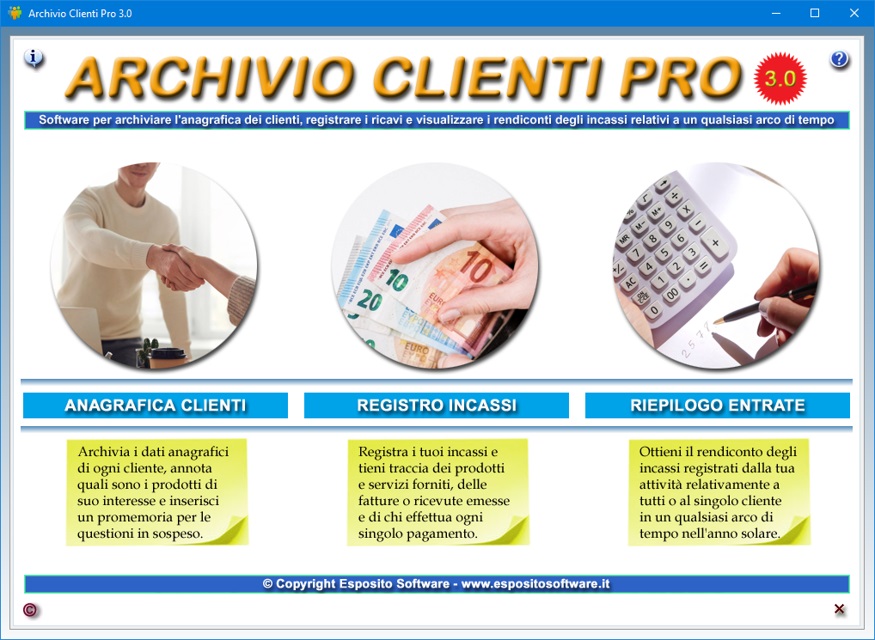 Archivio Clienti Pro 3.0 Software per archiviare l anagrafica