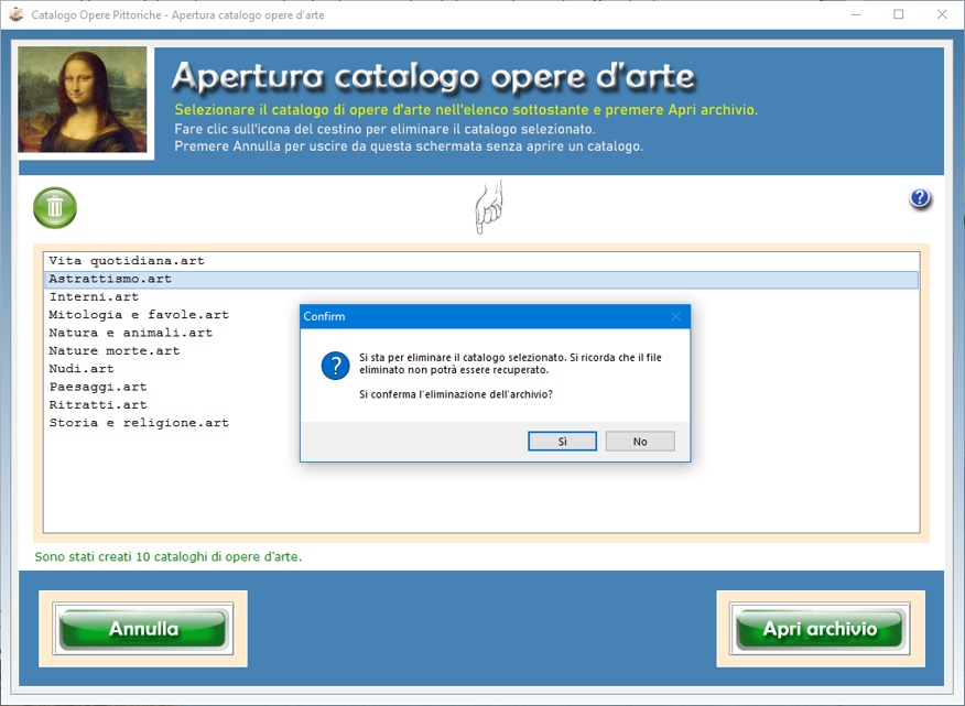 Catalogo Opere Pittoriche Software rivolto ad appassionati di