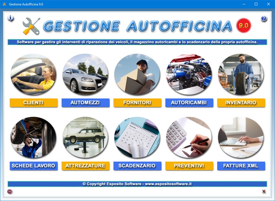 Gestione Autofficina (nuova versione 2024) - Software per gestire gli  interventi di riparazione e manutenzione dei veicoli di un'officina  meccanica con inventario autoricambi e scadenzario.