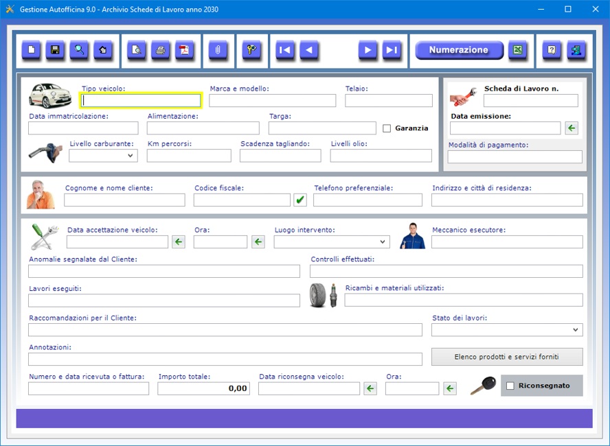 Gestione Autofficina (nuova versione 2024) - Software per gestire gli  interventi di riparazione e manutenzione dei veicoli di un'officina  meccanica con inventario autoricambi e scadenzario.