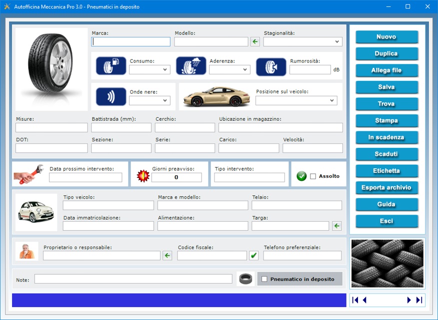 Modifiche meccaniche pneumatici per auto con una chiave