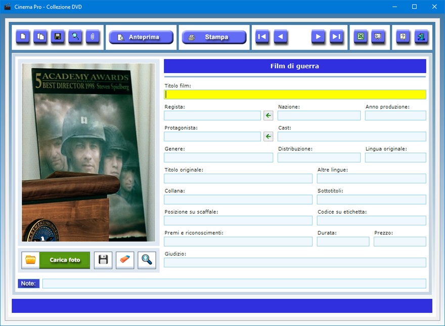 Cinema Pro Software per archiviare attori e registi e catalogare