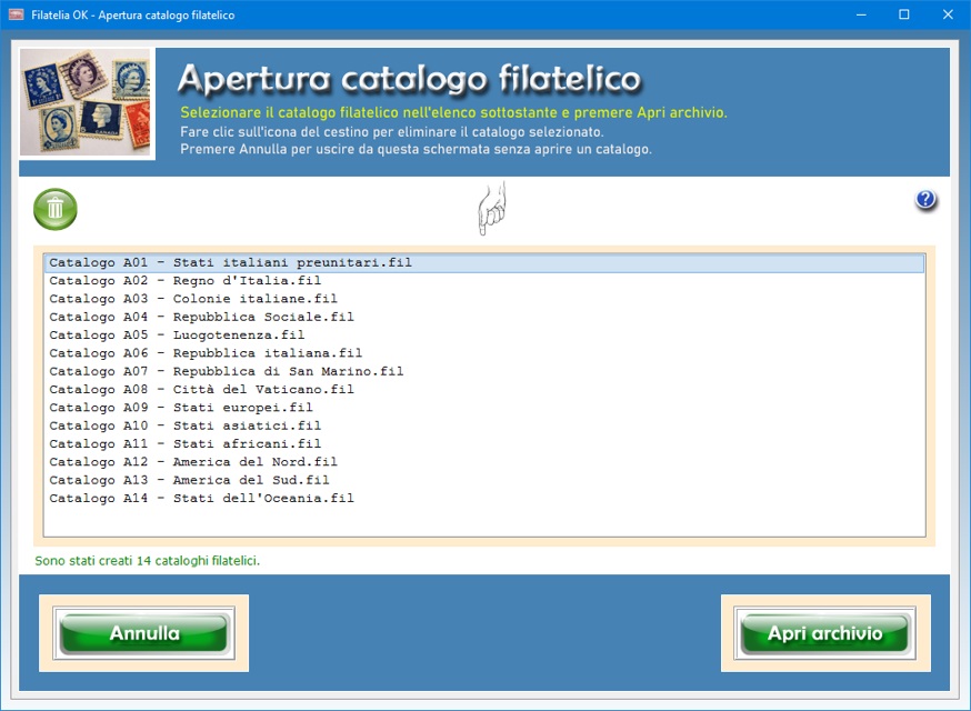 Filatelia OK Software rivolto al collezionista e allo studioso