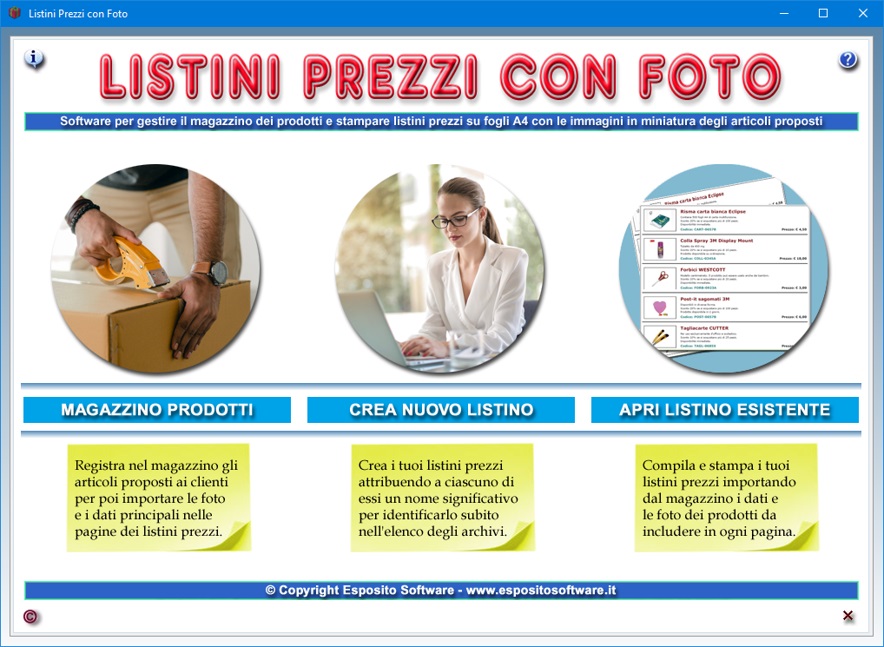 Listini Prezzi con Foto - Software per gestire il magazzino e stampare su  fogli A4 listini prezzi con le immagini dei prodotti