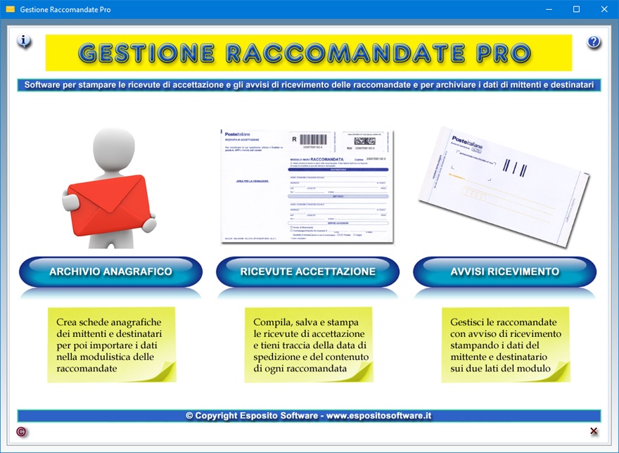 Gestione Raccomandate Pro - Software per stampare le ricevute di  accettazione e gli avvisi di ricevimento delle raccomandate e per  archiviare mittenti e destinatari