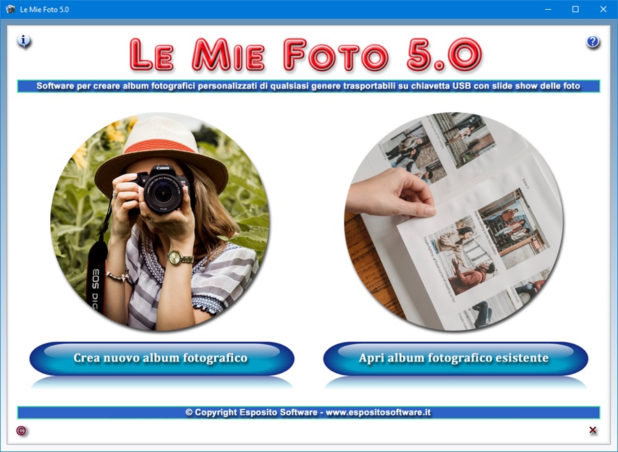 Le Mie Foto 5.0 - Software con slide show per creare i propri album  fotografici digitali trasportabili su chiavetta USB!