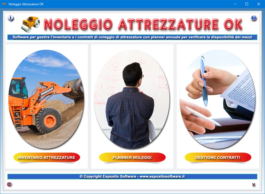 Noleggio Attrezzature OK - Software per gestire l'inventario e il noleggio  di attrezzature con planning per verificare la disponibilità di ciascun  mezzo