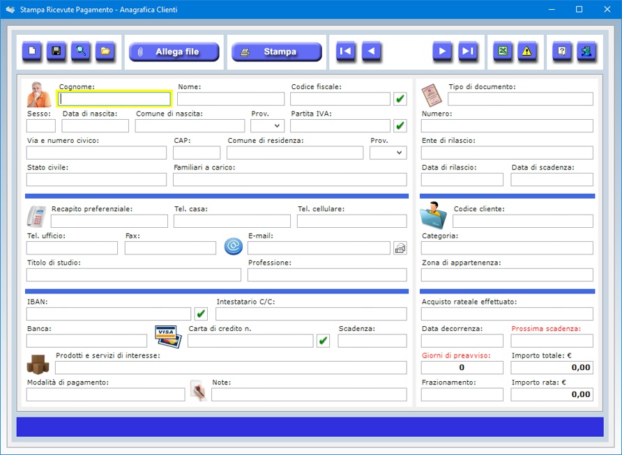 Stampa Ricevute Pagamento Software Per Gestire Ricevute Di Pagamento Anagrafica Clienti E Magazzino Prodotti E Servizi