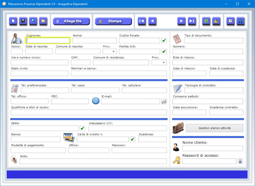 Rilevazione Presenze Dipendenti 3.0 - Software per la rilevazione delle  presenze sul posto di lavoro con password individuali e per riepilogare gli  ingressi e le uscite dei dipendenti.