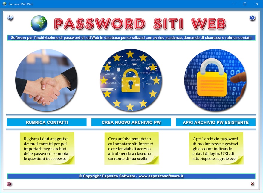 Password Siti Web Software per l archiviazione di password di